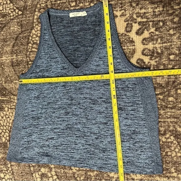 Rag & Bone Women’s Size S Blue Black Space Dye Ramona V-Neck Sleeveless Tank Top - Image 15