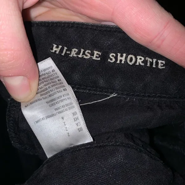 American Eagle black hi-rise shortie size 2 cutoff shorts - Image 2