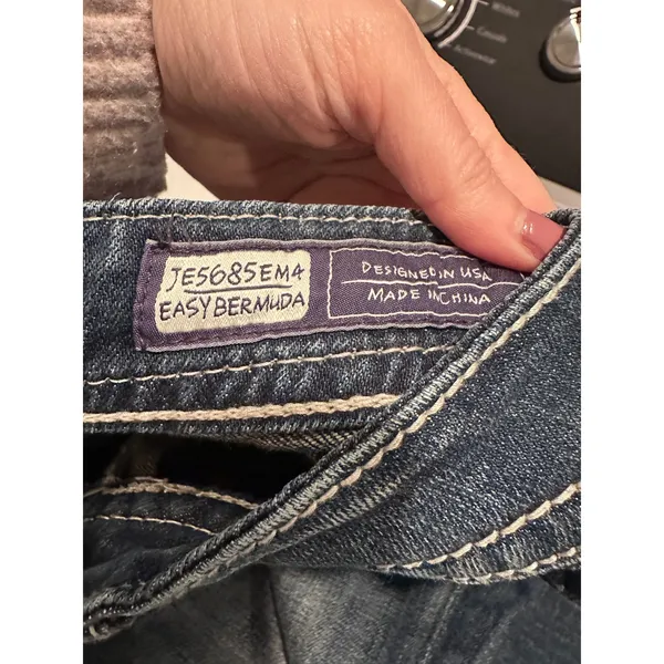 Miss Me‎ Easy Bermuda Denim Embellished Shorts Size 25 Western Grunge Y2K - Image 4