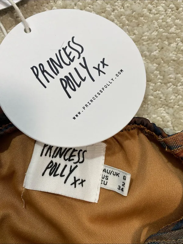 Princess Polly Brown Tiger-Print Ruched Mini Dress Size 2 - Image 10