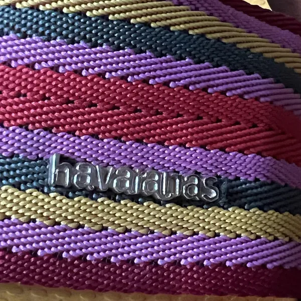 Havaianas Sandals Women's Sz 7.5 Multicolor Striped Slide Cruise Resort Poolside - Image 7