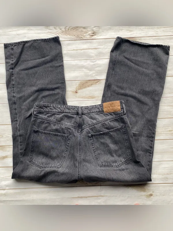 H&M ultra high waist wide leg relaxed fit washed out black fall winter basic 12 - Image 4