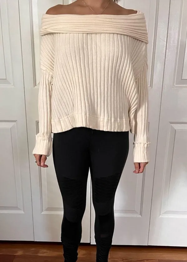 Free People Off The Shoulder Ribbed Sweater - Image 4