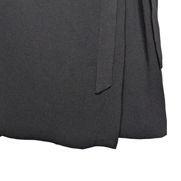 Bobeau Black Wrap Dress Short Sleeve V-Neck Side Tie‎ Small Office Chic Classic - Image 9