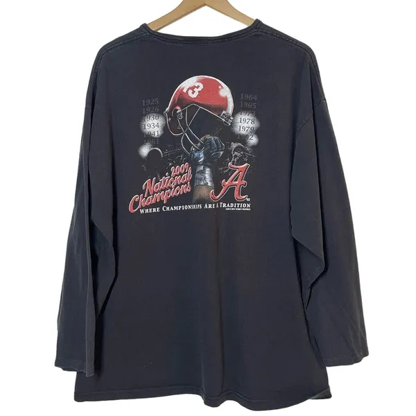 University of Alabama Size XL Black‎ 2009 National Champions Long Sleeve Shirt - Image 2