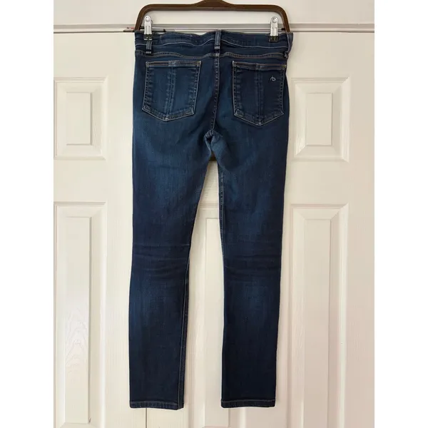 Rag & Bone High Rise Skinny Jeans Dark Indigo Blue‎ Denim Made in USA Size 28 - Image 2