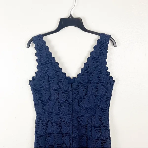LILLY PULITZER Reeve Sailboat Navy Crochet V-Neck Sleeveless Dress 4 Nautical - Image 5