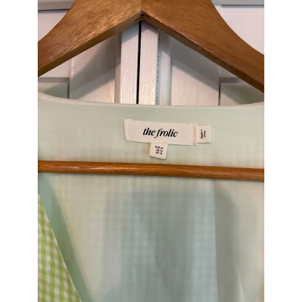 The Frolic Green And White Gingham Plaid Dress Size‎ 12 - Image 5