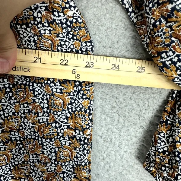 Wonderly Top Womens Large Brown Floral Long Sleeve Square Neck Dark Feminine‎ - Image 6
