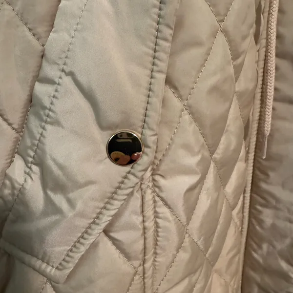 Women's Quilted Beige Puffer Jacket Tan Size L - Image 4