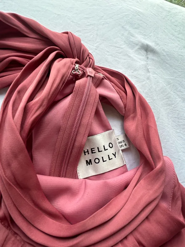 Mauvy pink Hello Molly halter neck mini dress - Image 2