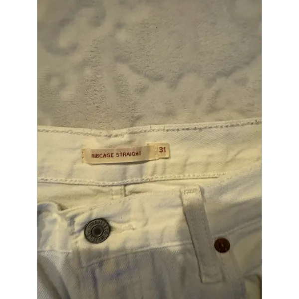 Levi's PremiumJeans Women's White RibCage Straight Jeans Size 31 - Image 6