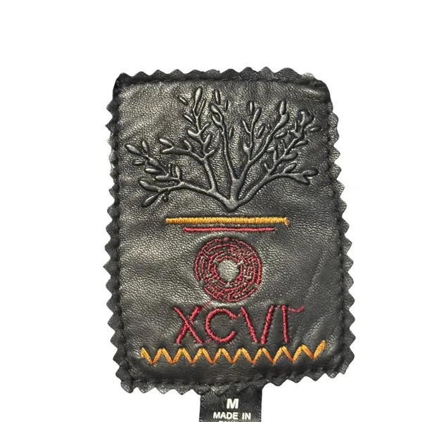 XCVI Women's Jacket Genuine Leather Angora Wool Blend Ruched Moto Black  Medium‎ - Image 5