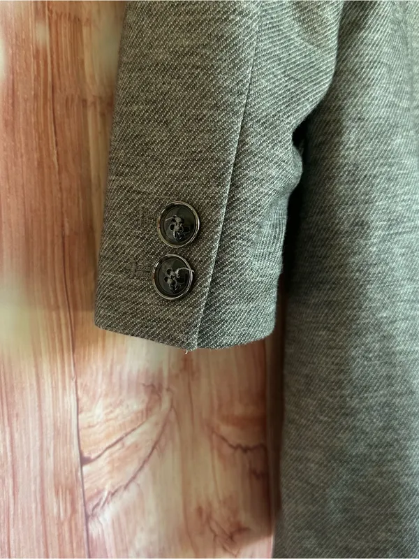 The Limited Gray Stretch Knit 3/4 Sleeve Single Button Blazer Size M - Image 11