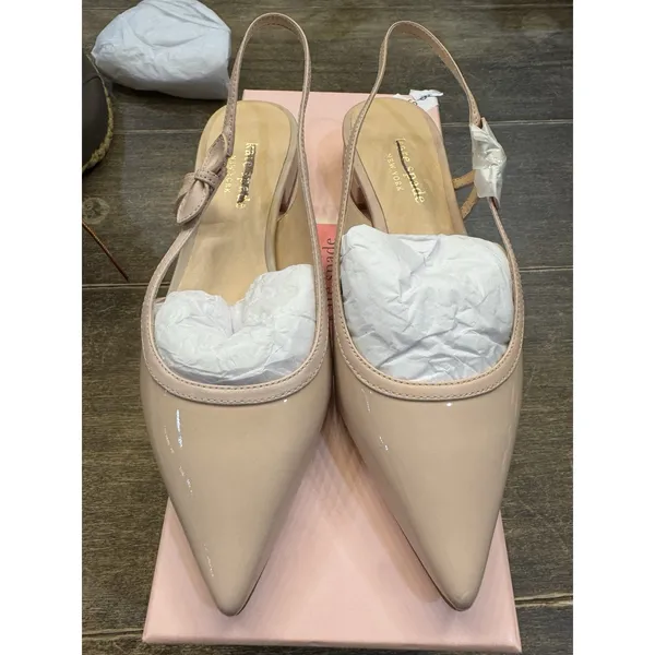 Kate Spade New York Mae bow‎ slingback flats in pale vellum patent Size 5 - Image 4