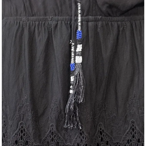 Young Fabulous & Broke Shorts Romper Size Small Black Lace Up Renaissance Gothic - Image 5