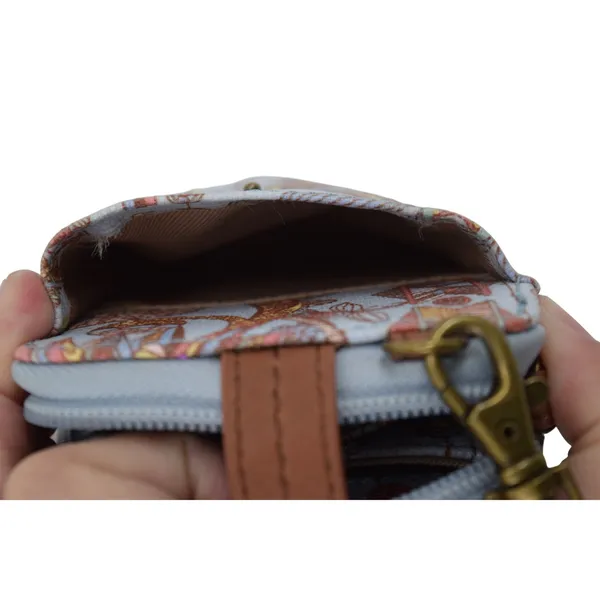 Sakroots Artist Circle Crossbody/Wallet Women Small‎ Blue/Owl Floral Print Boho - Image 8
