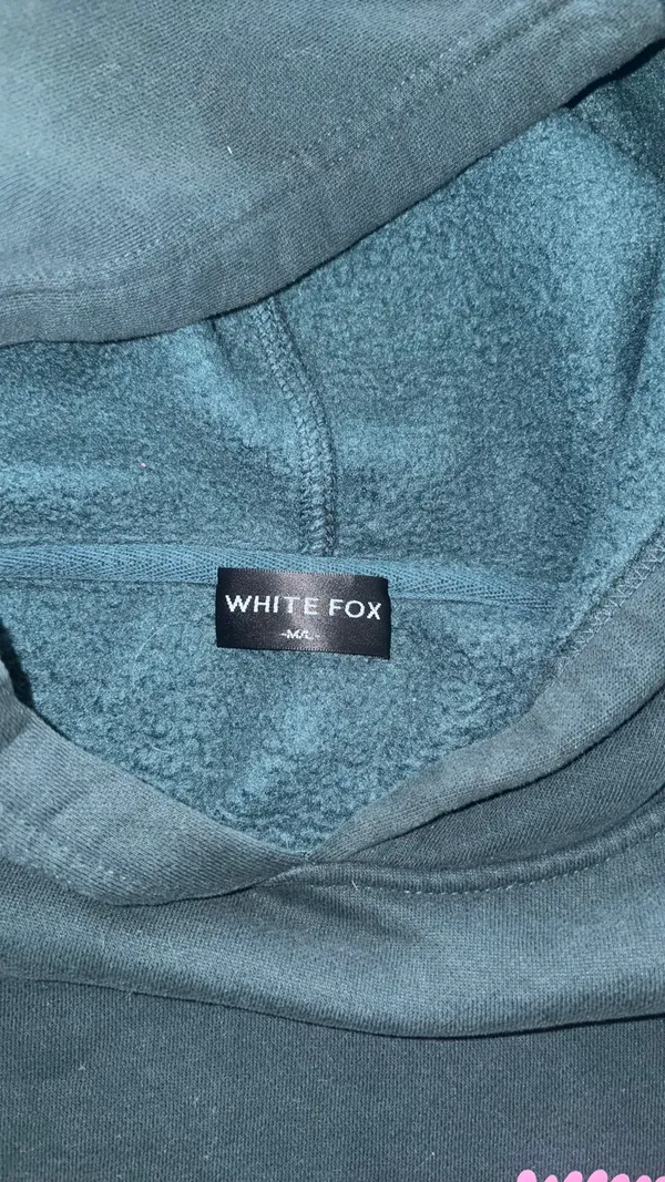 White Fox Hoodie dark green - Image 3