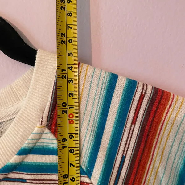 Ariat Real White Red Blue Stripe Western Sweatshirt Pullover Women's size Small - Image 8