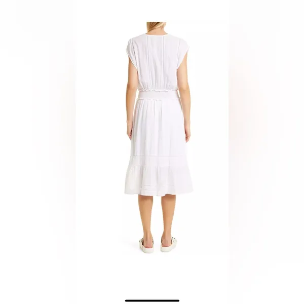 Rails Ashlyn Stripe Linen Blend Midi‎ Dress, Medium, White - Image 2