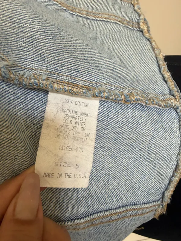 Vintage Kory Intl Blue Denim Vest Small Cropped Zip Front Y2K Grunge Made in USA - Image 8