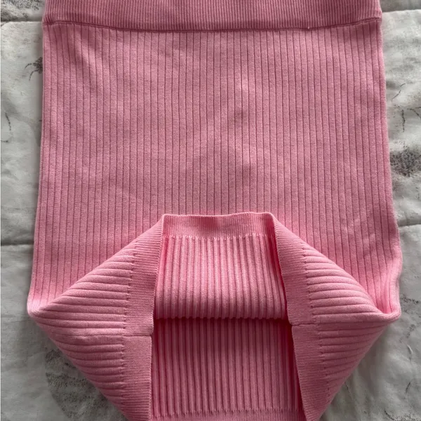 NWT Meshki CeCe Pink Ribbed Knit Mini Skirt, size M Barbiecore boho Y2K ballet - Image 9
