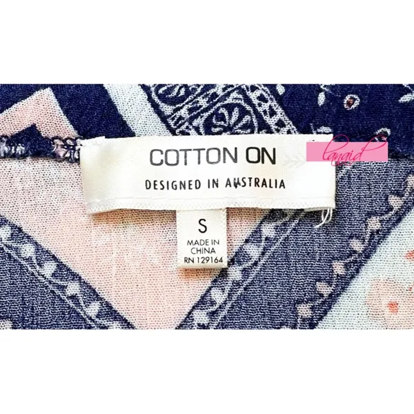 Cotton On Sabrina Off Shoulder Top Pink Blue Ruffle Bardot Bandana Shoulderless - Image 5