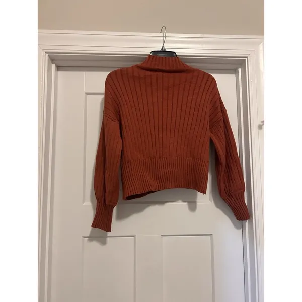Zaful Sweater Women’s Cropped Mock Neck Ribbed Knit Pullover Stretch One Size - Image 5