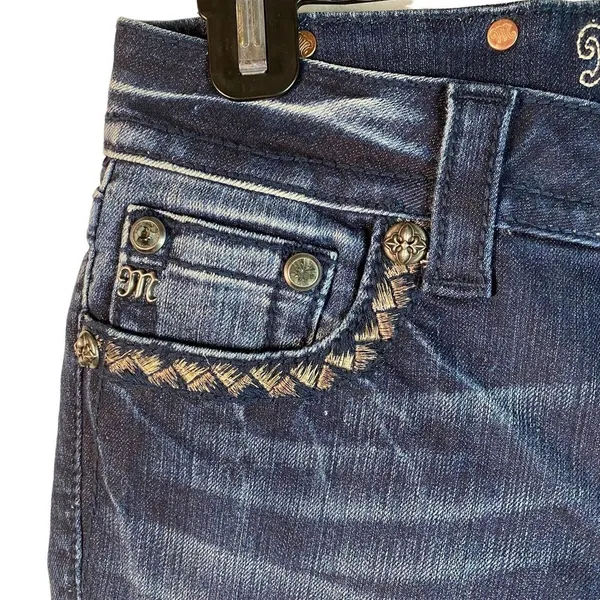 New Miss Me Jeans Womens Size 26 skinny dark Denim Embellished stitched‎ Pockets - Image 4