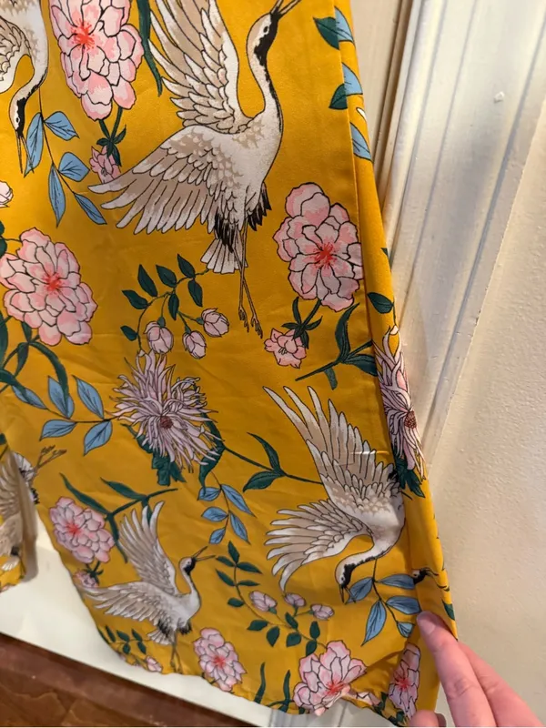 Flying Tomato Mustard Floral Jumpsuit with Floral & Crane Print - Image 5