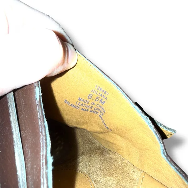 Bjorndal Juliana Brown Leather Slip‎ On Buckle Heeled Mules Sz 6.5 - Image 9