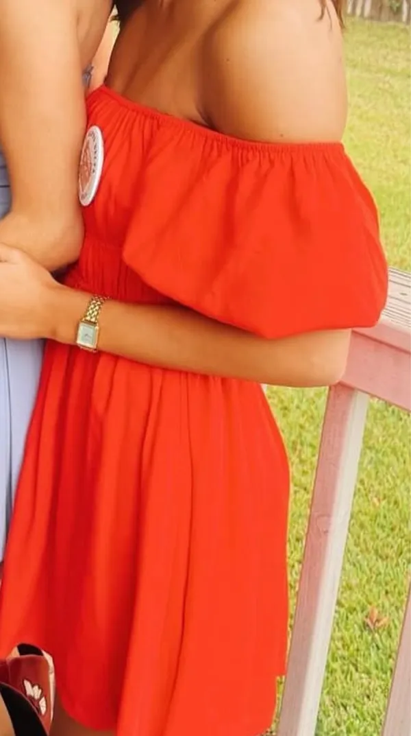 American Threads Red Off the shoulder dress - Image 2
