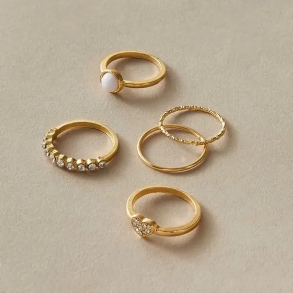 3/$30 💛 Dainty Ring Set Gold - Image 3