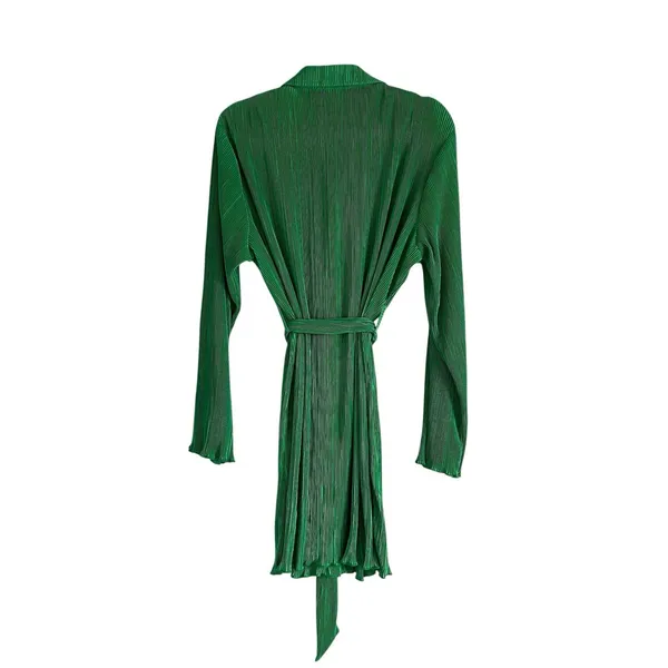 Peppermayo Soho Chic Pleated Shirt Dress Jade Green Sz 8 - Image 4