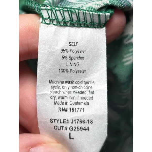 Stitch Fix Kaileigh‎ Rica Green Abstract Cropped Jumpsuit Large Tie Belt Strappy - Image 7