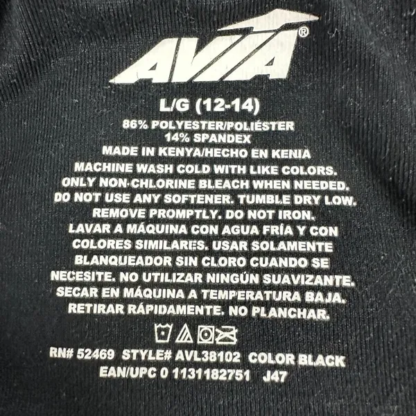 Avia Womens Black Leggings Size L 12-14 High Waist Stretch Activewear - Image 3