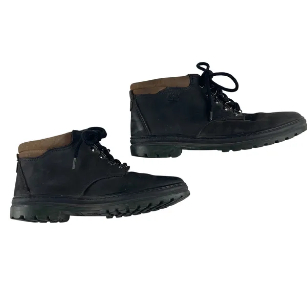 Timberland Women's Black Leather Ankle Boots Lace Up Lug Sole Casual Shoes‎ 10 M - Image 2