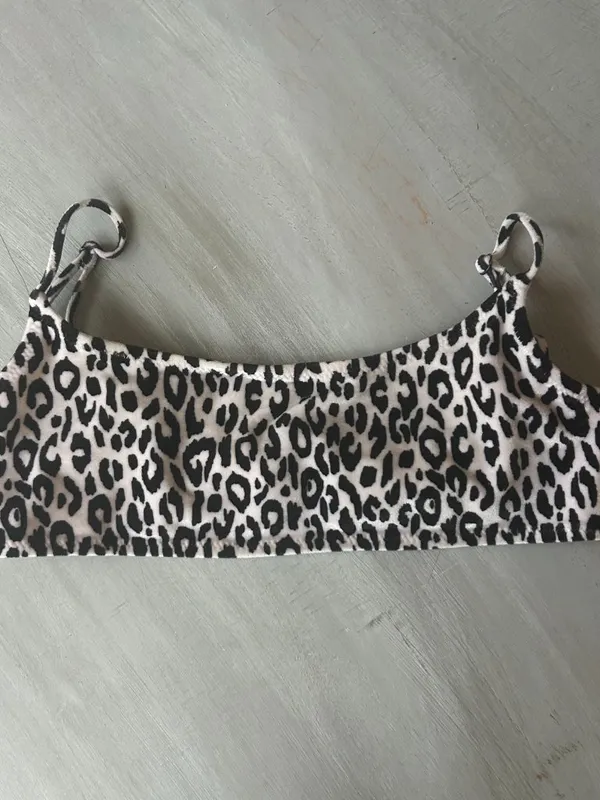 Triangl Leopard Print Bralette Bikini Top Textured Size Small - Image 10
