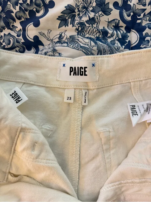 Paige Anessa Raw Hem High Waist Crop Wide Leg Utility Jeans - Image 3