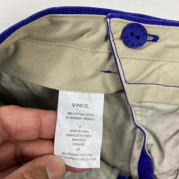 Vince Pants Womens 2 Blue‎ Chino Stretch Slim Ankle Cuffed Hem Mid Rise Casual - Image 13