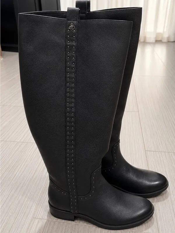 Sam Edelman Prina Wide Calf Black Leather Riding Boots 6.5W NWB - Image 5