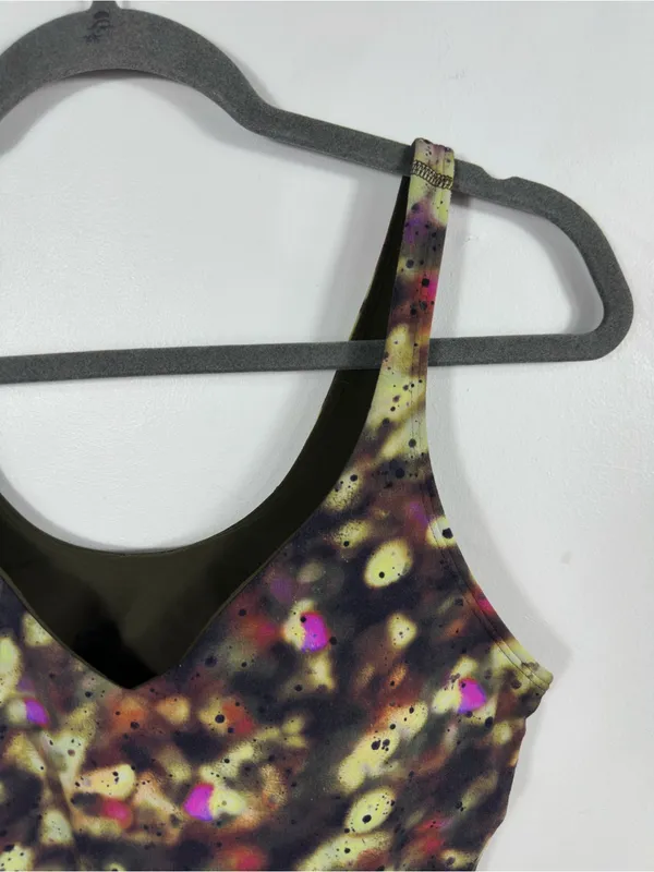 Lululemon Align‎ Tank Top Soft Focus Splatter Green Multi Size 10 Built-In Bra - Image 6