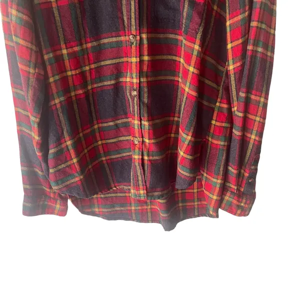 American Eagle Women's Size Small Amazingly‎ Soft Red Plaid Flannel Button Up - Image 3