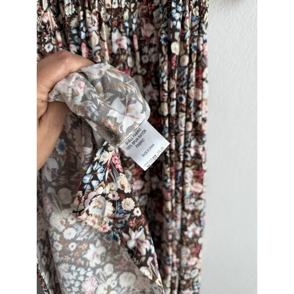 Stockplace The‎ Label Floral Puff Sleeve Midi Dress Women's Small Cottagecore - Image 12