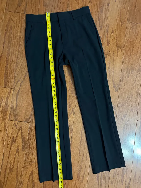 Nine West Black High waste/ wide leg pants - Size 8. Great pair of pants. Pockets on front & back. Gently warn & excellent condition. Mark on top is the iron over pockets, will wash out. Measurements approximately 16” waste x 11” rise x 39”. priced to sell at as is condition. None smoking home. Don’t like my price, make reasonable offer! - Image 9