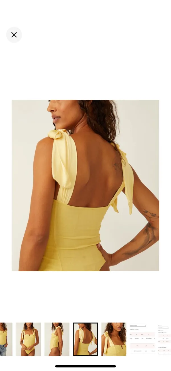 Yellow Free People Bodysuit - Image 3
