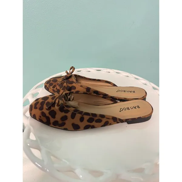 Women's Bamboo Leopard Print‎ Sequence Size 5.5 New S-311 - Image 4