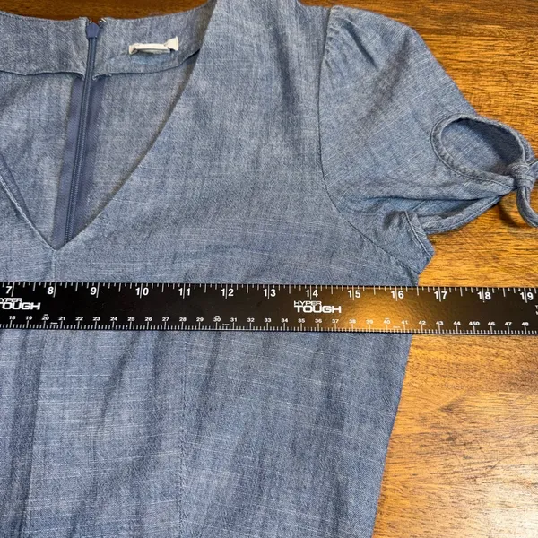 J.‎ Crew Faux-Wrap Chambray Dress - Image 9