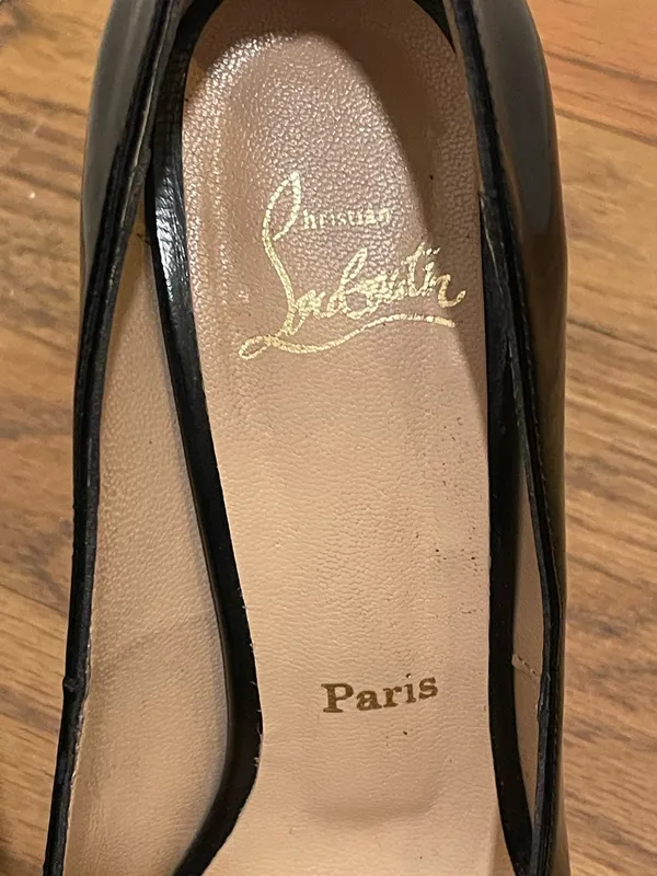 Christian Louboutin lady peep platform patent black EU37 - Image 7