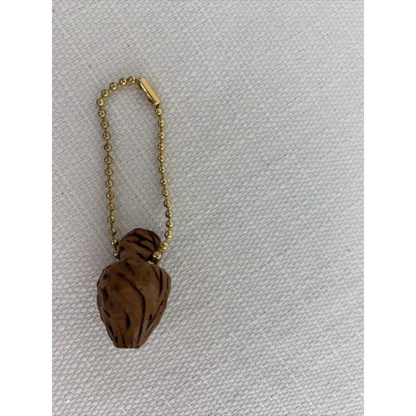 Vintage‎ Antique Hand Carved Heart Peach Pit Keychain - Image 4